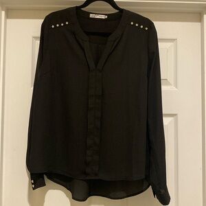 Yahada large black womens blouse